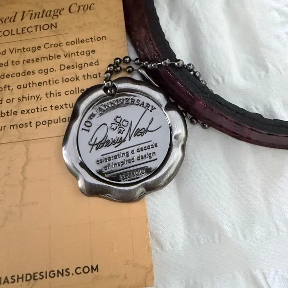 Patricia Nash Dark Purple Croc-Embossed Crossbody Bag - Picture 2 of 12